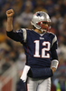 第2Qにファーストダウンを獲得し喜ぶペイトリオッツのQBトム・ブレイディ（%%Tom Brady%%）。(c)AFP/Getty Images Jim Rogash