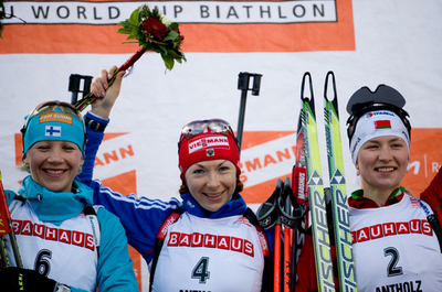 Boulygina 女子10キロメートル・パシュートを制す、バイアスロンW杯
