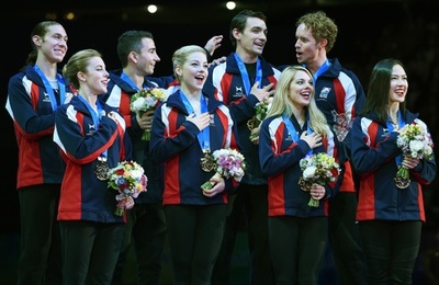 米国がロシア抑え優勝、日本は銅 フィギュア国別対抗戦