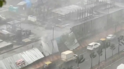 動画：インドに大型サイクロン上陸 コロナ患者対応に混乱