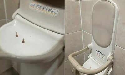 尖った先端が真上を…韓国・大型スーパーの「乳児用椅子」に置かれた2本のねじ、ネットで怒り心頭