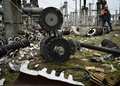 ロシア軍のミサイルで破壊されたウクライナ国営電力会社ウクルエネルゴの高圧変電所（2022年11月10日撮影）。(c)Genya SAVILOV / AFP