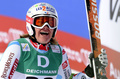 アルペンスキー世界選手権2013（2013 FIS Alpine World Ski Championships）女子滑降。滑り終え喜ぶフランスのマリオン・ローラン（Marion Rolland、2013年2月10日撮影）。(c)AFP/SAMUEL KUBANI
