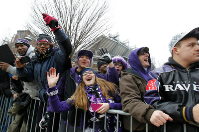 スーパーボウル王者のレイヴンズが凱旋パレード