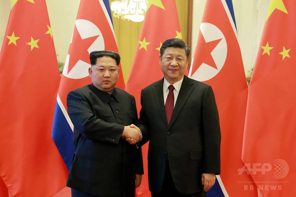 中朝首脳が会談、中国国営メディア報道 中朝首脳が会談、中国国営メディア報道