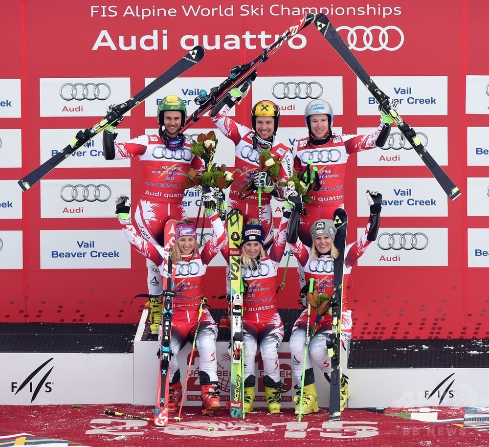オーストリアが団体戦連覇、アルペンスキー世界選手権 写真5枚 国際ニュース:AFPBB News