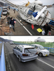 東日本大震災の被災地の震災直後の様子と、2012年1月の様子。

写真上は宮城県石巻市で、津波で船が乗り上げた橋を歩く住民（2011年3月15日撮影）。写真下は現在の様子（2012年1月13日撮影）。(c)AFP/Philippe Lopez/TORU YAMANAKA