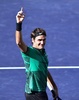 テニス、BNPパリバ・オープン、男子シングルス決勝。勝利を喜ぶロジャー・フェデラー（2017年3月19日撮影）。(c)AFP/ FREDERIC J. BROWN