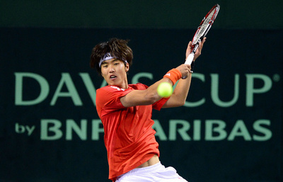 日本が韓国に2勝し、プレーオフ進出に王手 デビス杯