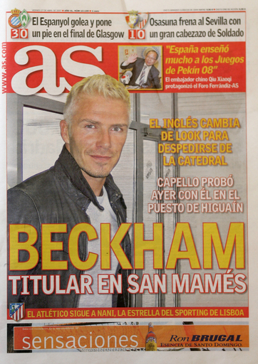 ＜サッカー リーガエスパニョーラ＞移籍を控えたベッカム、新たなヘアスタイルに - スペイン