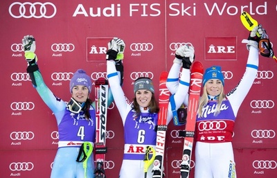 ピエティレ・ホルムナーが女子回転第3戦で優勝、アルペンスキーW杯