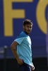 シウタ・エスポルティバ・ジョアン・ガンペール（Ciutat Esportiva Joan Gamper）で練習に臨むFCバルセロナ（FC Barcelona）のネイマール（Neymar da Silva Santos Junior、2014年5月16日撮影）。(c)AFP/LLUIS GENE