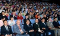 北朝鮮の首都・平壌で開かれた第15回平壌国際映画祭の開会式に出席する、最高人民会議常任委員会副委員長の楊亨燮（ヤン・ヒョンソプ）氏（左から3人目、2016年9月16日撮影）。(c)AFP/KCNA
