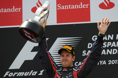 ベッテル今季4勝目、可夢偉は10位入賞 F1スペインGP