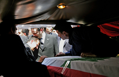 ベイルート爆弾テロで死亡した反シリア派議員、葬儀