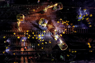 【写真特集】鉄路は夜に整う、鉄道網整備に徹夜で工事