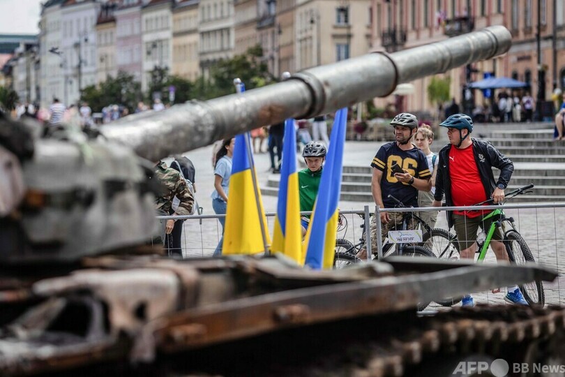 ウクライナ軍が破壊・鹵獲したロシア車両、ポーランドに展示