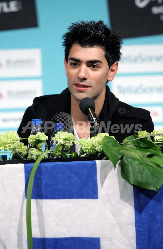 ＜第52回ユーロビジョン・ソング・コンテスト＞12日にファイナル開催を控えSarbelが会見を行う フィンランド 写真4枚 国際ニュース