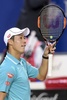 男子テニス、バルセロナ・オープン、シングルス決勝。勝利を喜ぶ錦織圭（2015年4月26日撮影）。(c)AFP/JOSEP LAGO