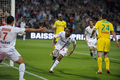 08-09フランスリーグ1第35節、オリンピック・リヨン（%%Olympique Lyon%%）対ナント（%%FC Nantes%%）。試合はリヨンが3-0で勝利した。写真は得点を決めて歓喜するリヨンのジャン・マクン（%%Jean II Makoun%%、中央）。（2009年5月12日撮影）(c)AFP/PHILIPPE MERLE