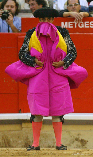 バルセロナ闘牛士の華麗な演技?