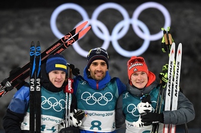 フールカデがバイアスロン男子12.5キロ追い抜きで金、平昌五輪