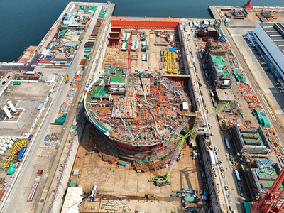 アジア初の円筒型浮体式石油・ガス生産貯蔵積出設備本体が完成