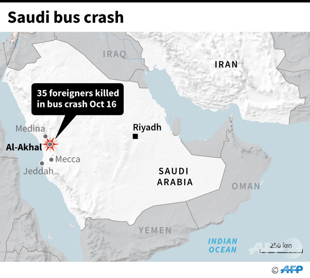 観光バスと大型車両が衝突、外国人35人死亡 サウジの聖地メディナ 観光バスと大型車両が衝突、外国人35人死亡 サウジの聖地メディナ