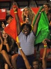 FIBAバスケットボール・ワールドカップ（FIBA Basketball World Cup 2014）、グループB、クロアチア対セネガル。スタンドからセネガルに声援を送るファン（2014年9月1日撮影）。(c)AFP/CRISTINA QUICLER