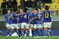 サッカー女子W杯オーストラリア・ニュージーランド大会、グループC、日本対スペイン。田中美南が決めたチーム4点目を喜ぶ日本の選手（2023年7月31日撮影）。(c)Marty MELVILLE / AFP