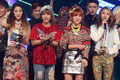 韓国のケーブルテレビ・エムネット（Mnet）の音楽番組「エム・カウントダウン（M countdown）」で1位を獲得した、ガールズグループ「フォーミニッツ（4Minute）」（2013年5月9日撮影）。(c)STARNEWS