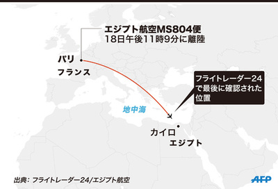 エジプト航空機、消息絶つ直前に遭難信号