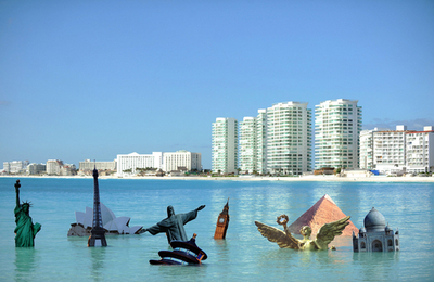 沈みゆく世界の観光名所・・・進まぬ温暖化会議に抗議