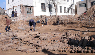 内モンゴル自治区で旧日本軍の爆弾発見