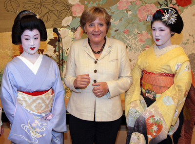 メルケル独首相、京都訪問