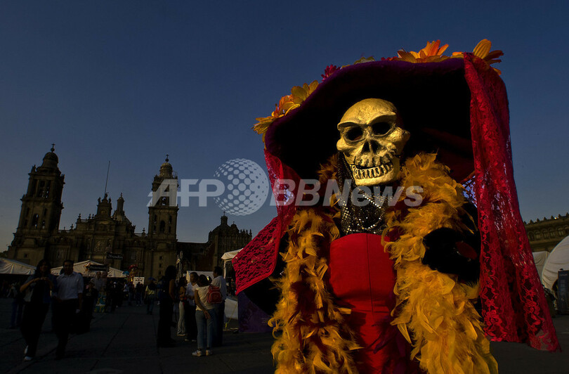 がい骨姿で祝う 死者の日 の祭り メキシコ 写真12枚 国際ニュース Afpbb News