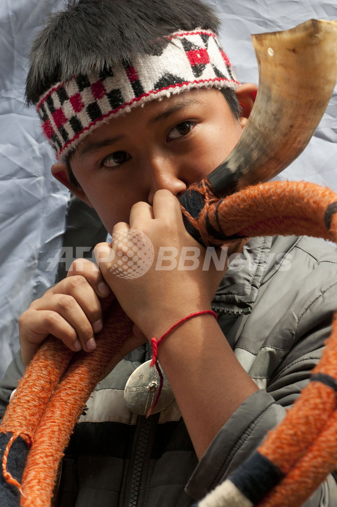 「コロンブスの新大陸発見は先住民虐殺の始まり」、チリ先住民が抗議デモ