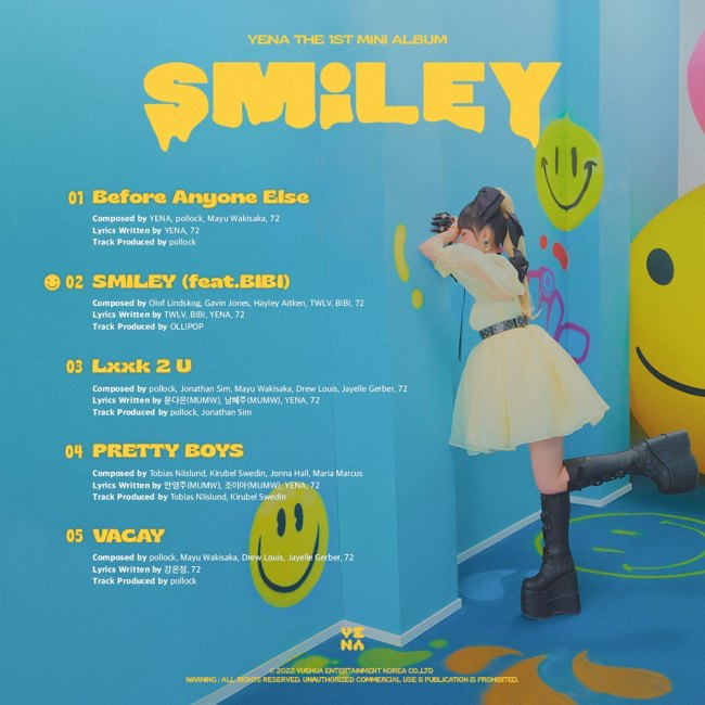 IZ*ONE出身チェ・イェナ、1stミニアルバム「SMiLEY」トラックリストを