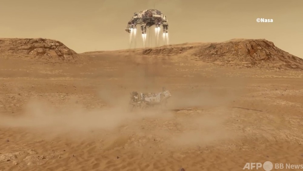 字幕：NASAの火星探査車「パーシビアランス」