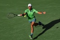 テニス、BNPパリバ・オープン、男子シングルス2回戦。リターンを打つノバク・ジョコビッチ（2024年3月9日撮影）。(c)Michael Owens/Getty Images/AFP
