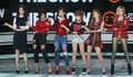 韓国・ソウル（Seoul）で行われた、SBS MTVによる音楽番組「The Show All About K-POP」シーズン4の制作発表会に臨む、ガールズグループ「T-ARA（ティアラ）」のメンバー（2014年9月23日撮影）。(c)STARNEWS