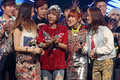 韓国のケーブルテレビ・エムネット（Mnet）の音楽番組「エム・カウントダウン（M countdown）」で1位を獲得した、ガールズグループ「フォーミニッツ（4Minute）」（2013年5月9日撮影）。(c)STARNEWS