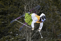 競技に臨む上村愛子。(c)AFP/JANERIK HENRIKSSON