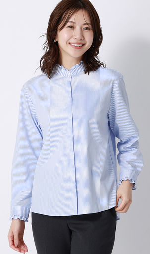 1着で4通りの着こなし、着替えなしでシーンに合わせた装いを実現 <br />フリルを持ち歩いて、いつでもどこでも変幻自在のカスタムブラウス登場