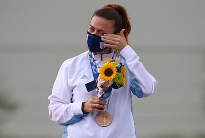 人口3万4000人サンマリノに初五輪メダル、クレー射撃女子で銅