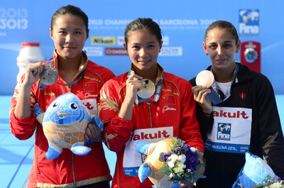 何姿が3メートル板飛び込みも制覇、第15回世界水泳