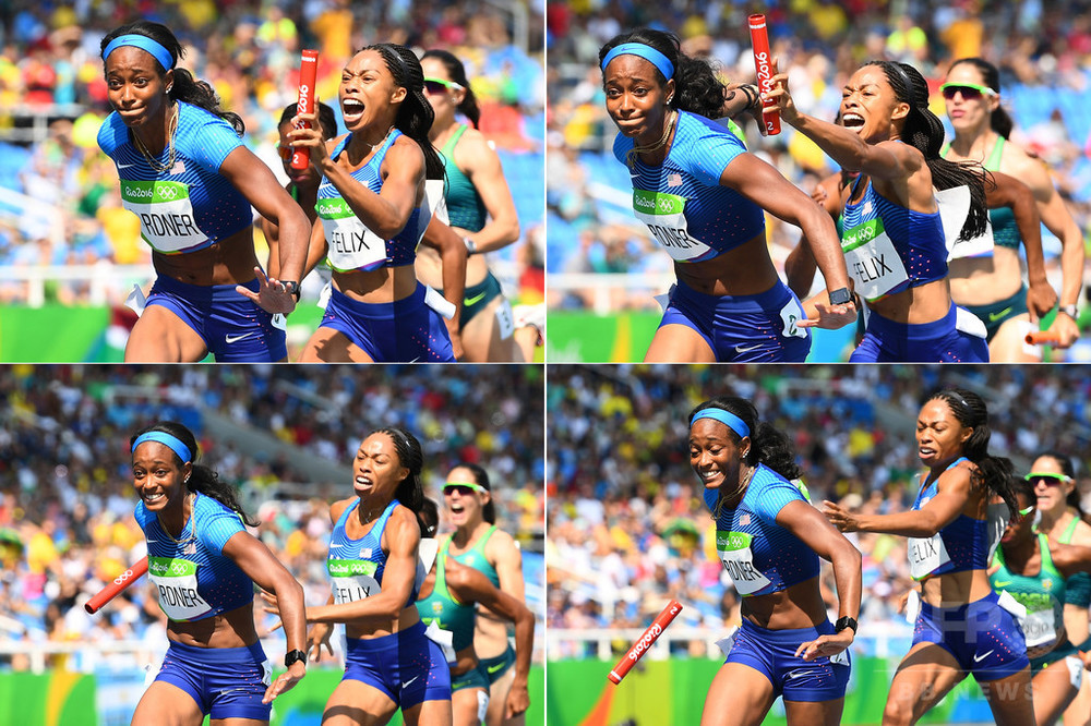 米代表 バトン落下で異例のタイムトライアルへ 女子400mリレー 写真10枚 国際ニュース Afpbb News