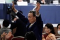 自民党の新総裁に選出された菅義偉官房長官（2020年9月14日撮影）。(c)Eugene Hoshiko / POOL / AFP