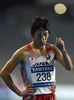 第17回アジア競技大会（17th Asian Games、Asiad）陸上男子400メートルハードル決勝で銀メダルを獲得した岸本鷹幸（Takayuki Kishimoto、2014年10月1日撮影）。(c)AFP/MANAN VATSYAYANA