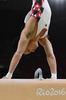 リオデジャネイロ五輪、体操男子予選。あん馬の演技に臨む田中佑典（2016年8月6日撮影）。(c)AFP/Ben STANSALL